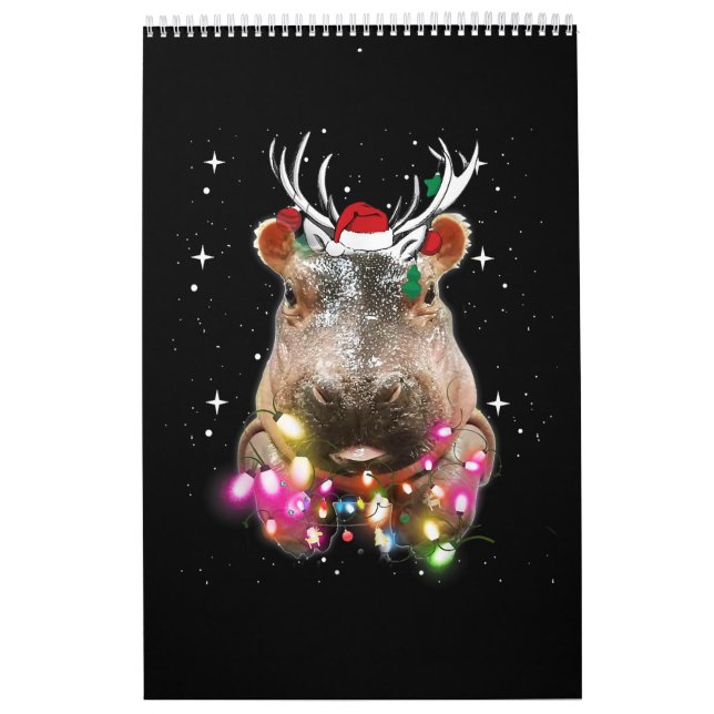 Calendário Luzes de Natal Hippo Fiona Hippopotamus Lover (Capa)