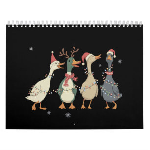 Calendário Luzes de Natal Patos Animais Engraçados Amante da