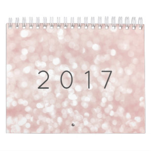 Calendário Luzes Sparkly do rosa do rosa Pastel do