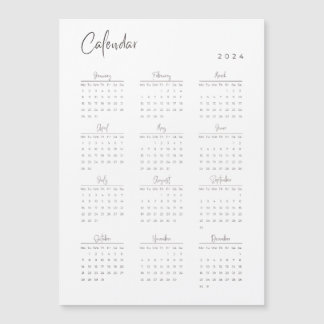 Calendário Magnético 2024 minimalista