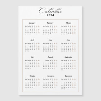 Calendário Magnético 2024 minimalista
