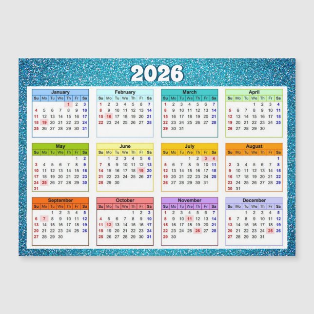Calendário Magnético 2026 (Frente)