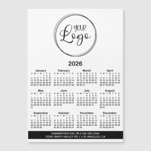 Calendário Magnético 2026 Barra de Informações Log