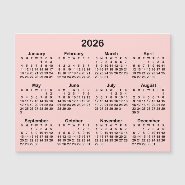 Calendário Magnético 2026 e Blush Minimalista (Frente)