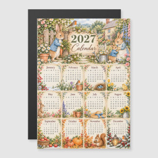 Calendário Magnético 2027 - Coelhos no Jardim da C