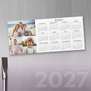 Calendário Magnético 2027 com 3 Colagens de Fotos