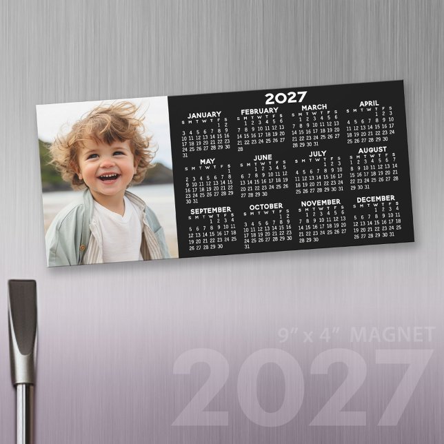 Calendário Magnético 2027 com Colagem de Fotos (2027 Calendar Fridge Magnet)