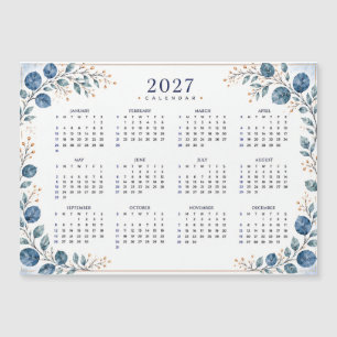 Calendário Magnético 2027, Eucalipto Azul e Verde