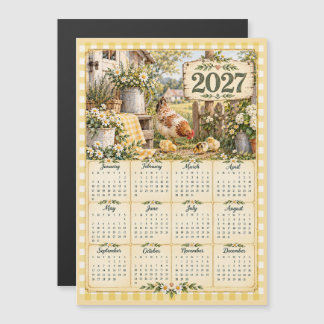 Calendário Magnético 2027 - Galinhas de Fazenda Vi