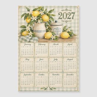 Calendário Magnético 2027 - Limão Vintage