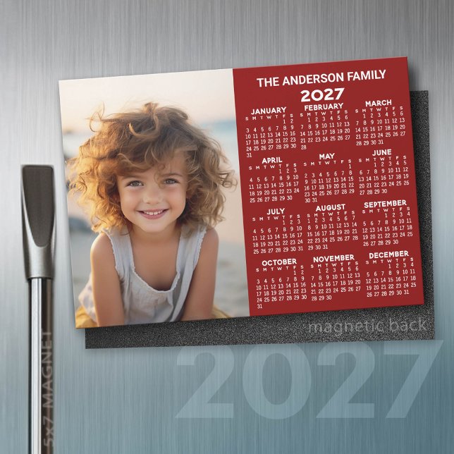 Calendário Magnético 2027 - Vista Anual Moderna co (2027 Calendar)