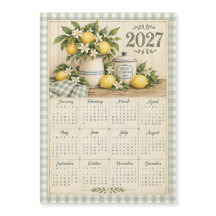 Calendário Magnético 2027 - Xadrez Vintagem e Limã