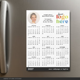 Calendário Magnético Básico Moderno de Foto Logo 2