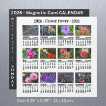 Calendário magnético branco de Flor personalizada
