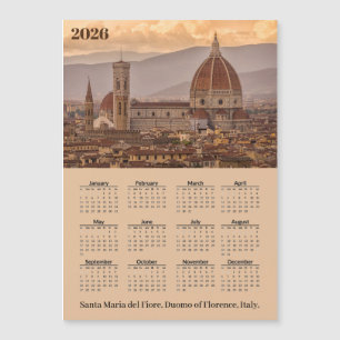 Calendário Magnético Cartão Duomo Florença Itália