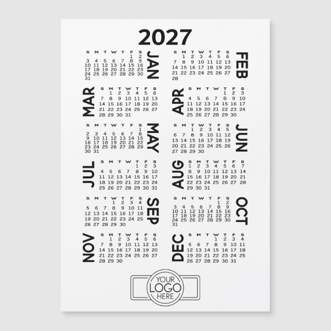 Calendário Magnético com Cartão Magnético de Logot (Frente)