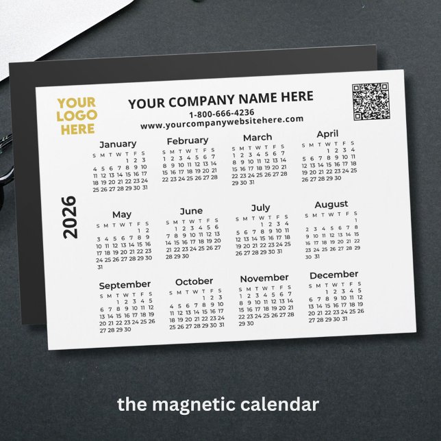 Calendário magnético comercial do logotipo QR pers (Criador carregado)