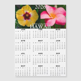 Calendário Magnético da Flor do Havaí 2026
