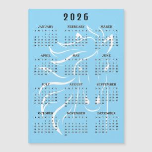 Calendário Magnético de Cavalos Bonito Design 2026