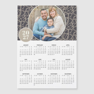 Calendário Magnético de Foto Personalizada Cinza B