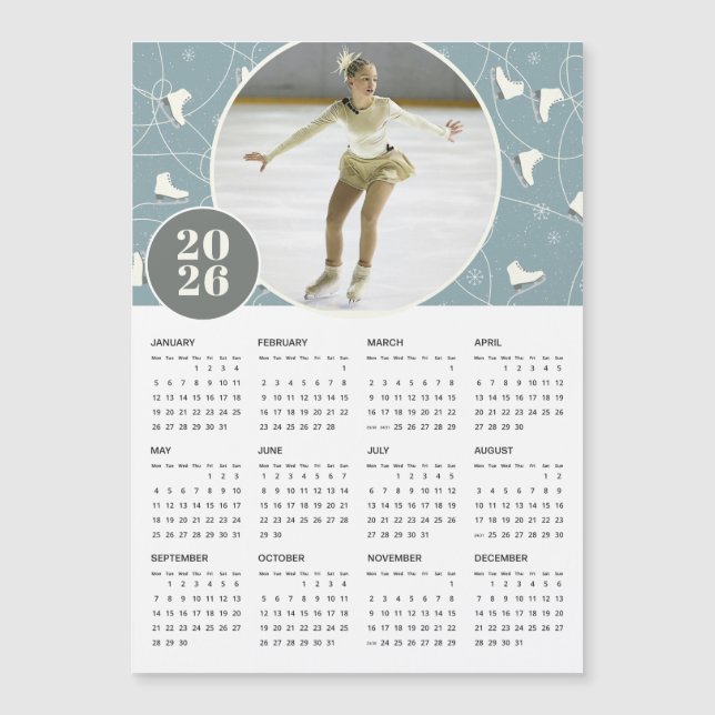 Calendário Magnético de Fotografias Personalizadas (Frente)