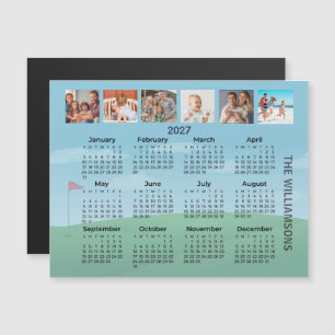 Calendário Magnético de Fotos de 2026 Tema de Golf