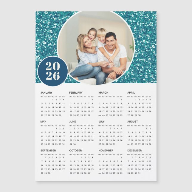 Calendário Magnético de Fotos Personalizadas de Az (Frente)