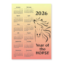 Calendário Magnético do Ano do Cavalo 2026