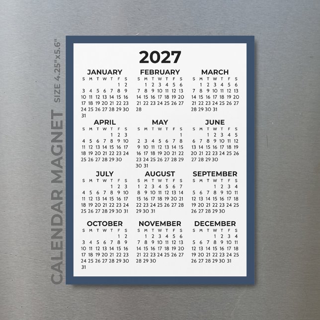 Calendário Magnético do Ano Inteiro 2027 com Borda (Criador carregado)