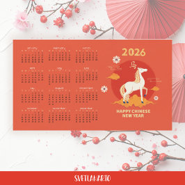 Calendário Magnético do Ano Novo Chinês de 2026 do