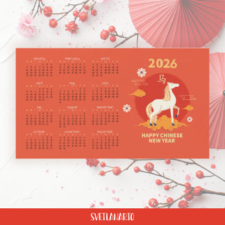 Calendário Magnético do Ano Novo Chinês de 2026 do