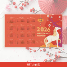 Calendário Magnético do Ano Novo Chinês do Cavalo