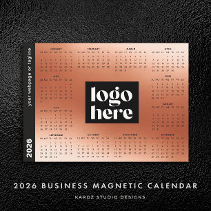 Calendário magnético do logotipo comercial Dourado
