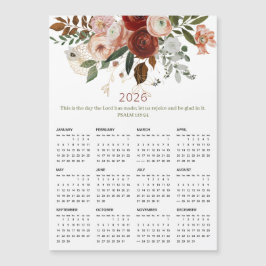 Calendário Magnético Floral Dourado Elegante 2026