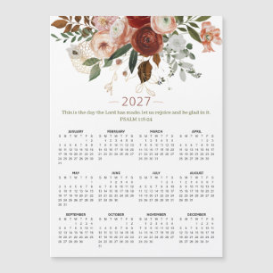 Calendário Magnético Floral Elegante 2027 Salmo 11