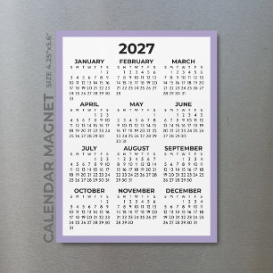 Calendário Magnético Lavanda de Vista Anual 2027