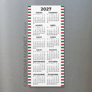 Calendário Magnético Minimalista Espanhol Mexicano