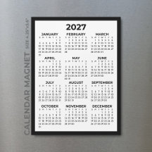 Calendário Magnético Minimalista Simples Básico 20