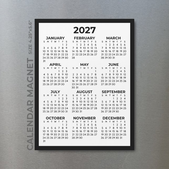 Calendário Magnético Minimalista Simples Básico 20 (Criador carregado)
