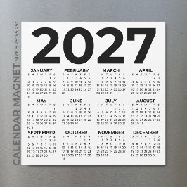 Calendário Magnético Minimalista Simples Básico 20