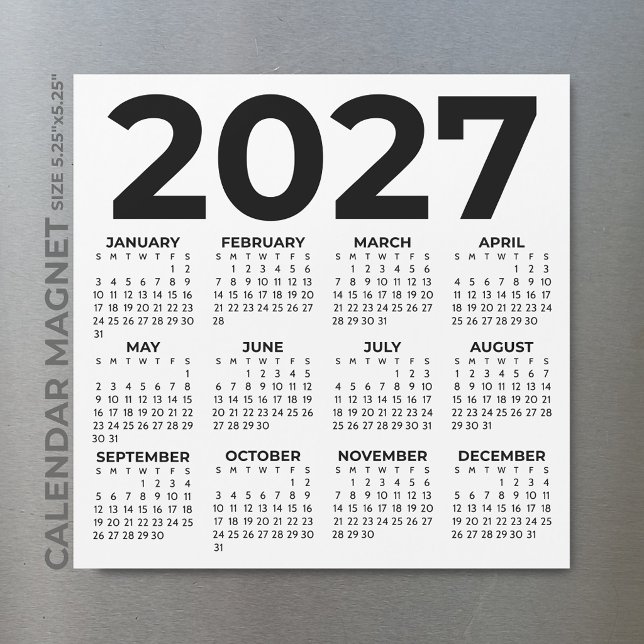 Calendário Magnético Minimalista Simples Básico 20 (Criador carregado)