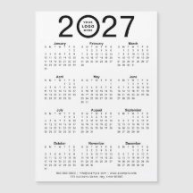 Calendário Magnético Personalizado 2027 Com Logoti