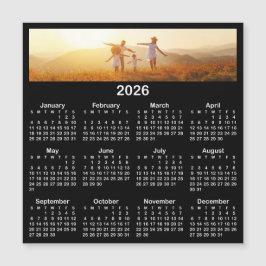 Calendário Magnético Preto Branco 2026 Foto Panora