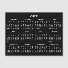 Calendário Magnético Preto e Branco Minimalista 20