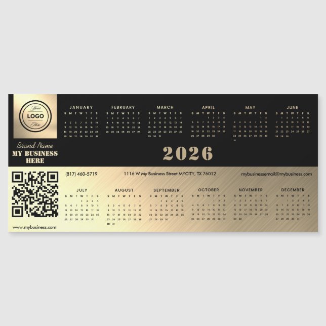 Calendário magnético preto e dourado genérico prof (Frente)