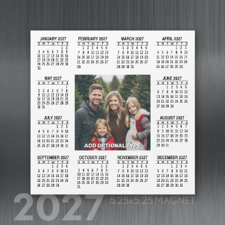 Calendário Magnético Quadrado 2027 com Foto