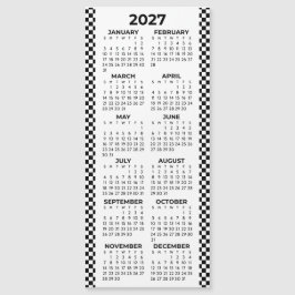 Calendário Magnético Xadrez Minimalista 2027