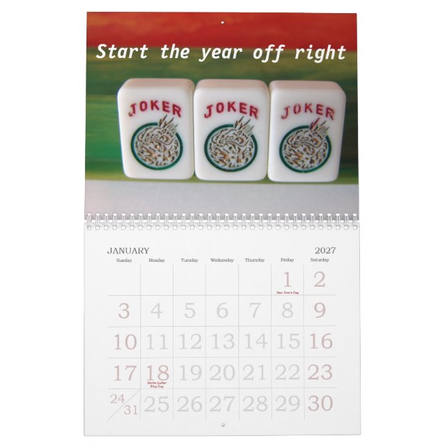 Calendário Mah-Jongg amantes 2011 (Jan 2027)
