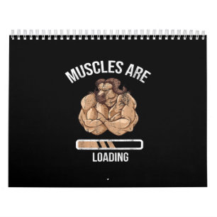 Calendário Malhação Muscular Carregando Bullock Ox Sport Gy