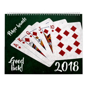 Calendário Mãos de pôquer - única, divertida, personalizável